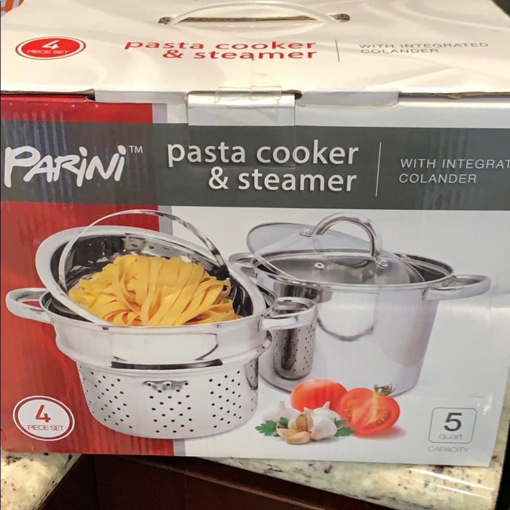 Pasta Cooker & Steamer; 4 piece set